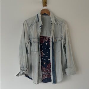 Free People Light Blue Jean Jacket